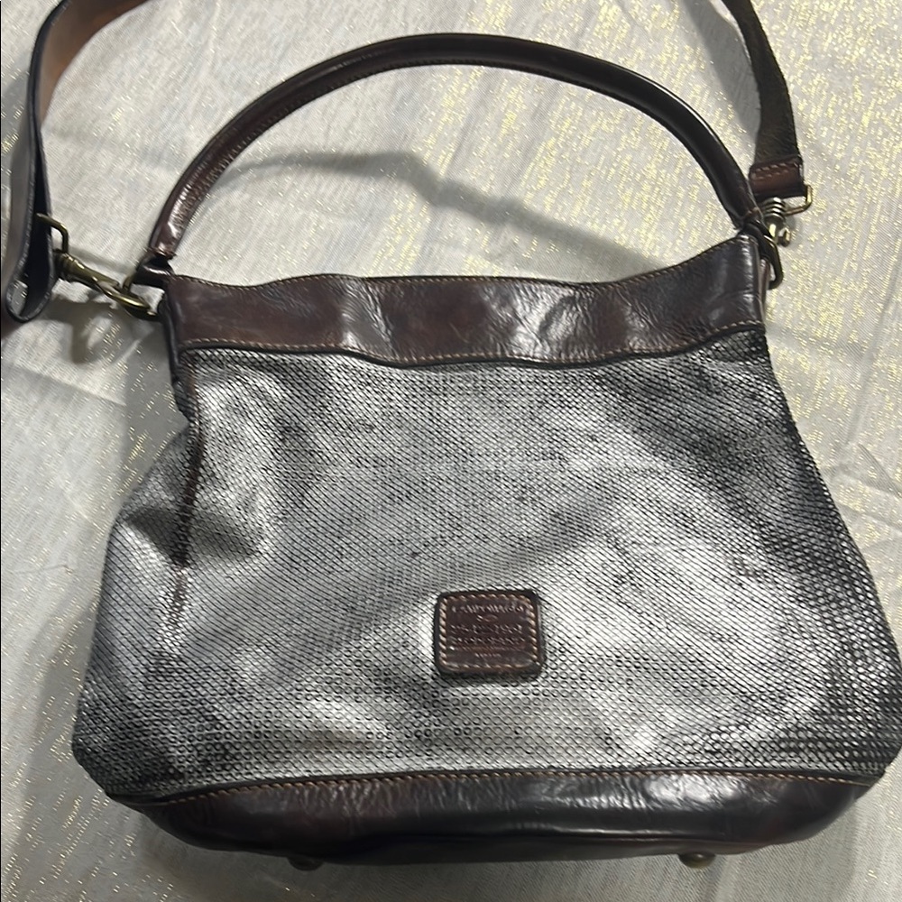 Campomaggi Brown and Gray Textured Shoulder Bag with Adjustable Strap - Italy